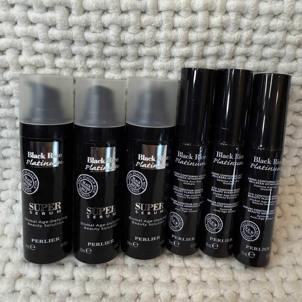 Perlier Black Rice Platinum Super & Eye Serum Lot of 6 New No Box